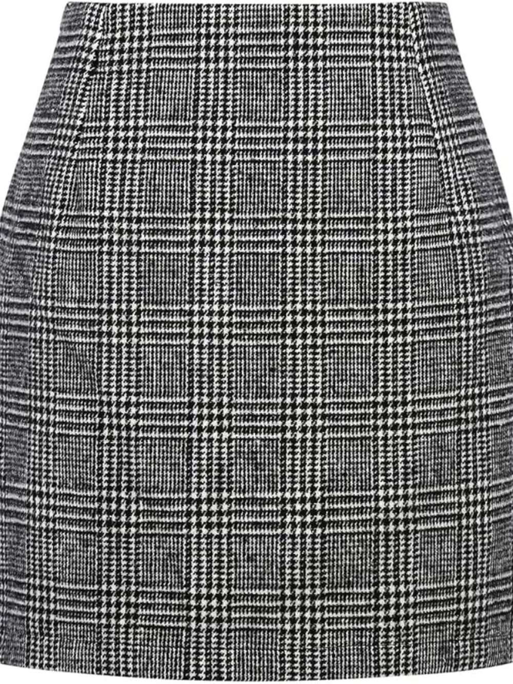 Black and White Plaid Wool Blend Lined Skirt, Size Medium